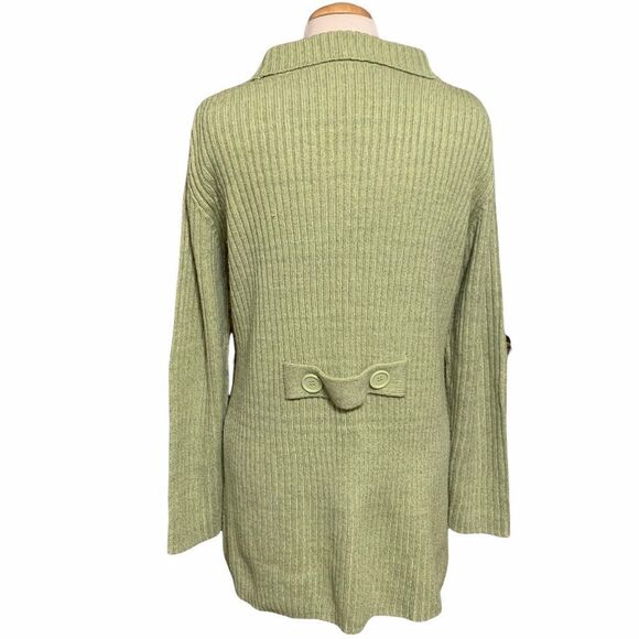 Coatigan Cardigan Double Breasted Long Sleeved Sweater LG - Picture 6 of 6